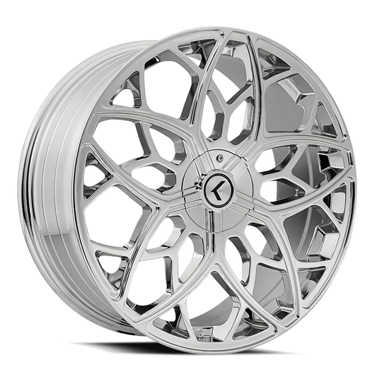 KR184-22818C38 - Kraze Ricochet 22X8.5 5X115 / 5X120 ET 38mm Chrome - Kraze Wheels Canada