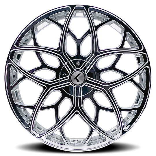 KR184-22818C38 - Kraze Ricochet 22X8.5 5X115 / 5X120 ET 38mm Chrome - Kraze Wheels Canada