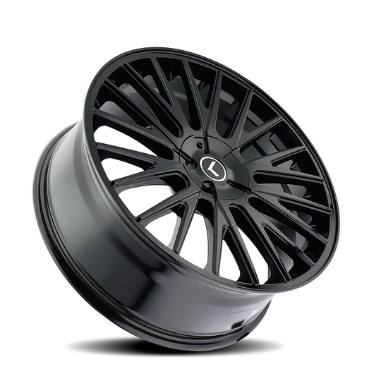 KR185-22818B38 - Kraze Double Down 22X8.5 5X115 / 5X120 ET 38mm Gloss Black - Kraze Wheels Canada