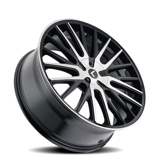 KR185-8809BM40 - Kraze Double Down 18X8 5X112 / 5X120 ET 40mm Gloss Black Machined - Kraze Wheels Canada