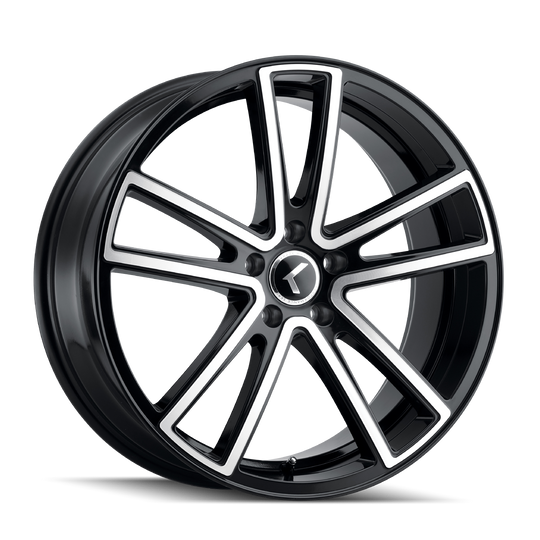 KR190-22845BM38 - Kraze Lusso 22X8.5 5X112 /  ET 38mm Gloss Black Machined - Kraze Wheels Canada
