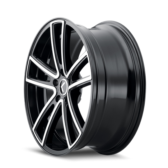 KR190-7864BM38 - Kraze Lusso 17X8 5X115 /  ET 38mm Gloss Black Machined - Kraze Wheels Canada
