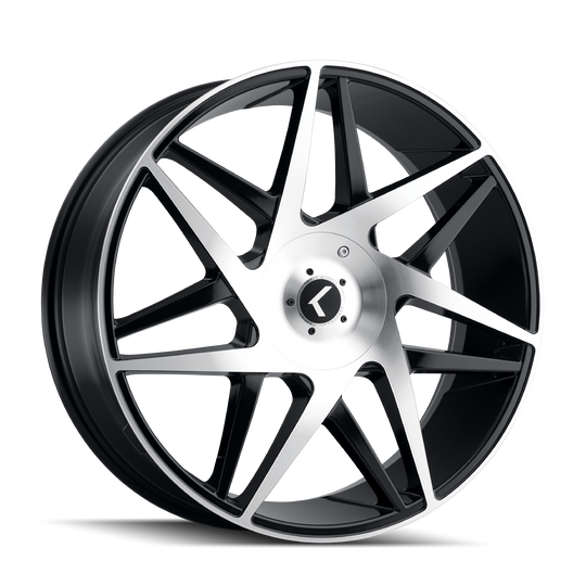KR192-22816BM38 - Kraze Phase 22X8.5 5X112 / 5X114.3 ET 38mm Gloss Black Machined - Kraze Wheels Canada