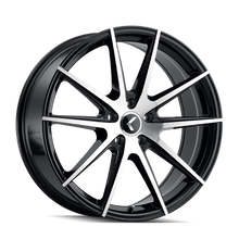 Load image into Gallery viewer, KR193-7845BM38 - Kraze Turismo 17X8 5X112 /  ET 38mm Gloss Black Machined - Kraze Wheels Canada
