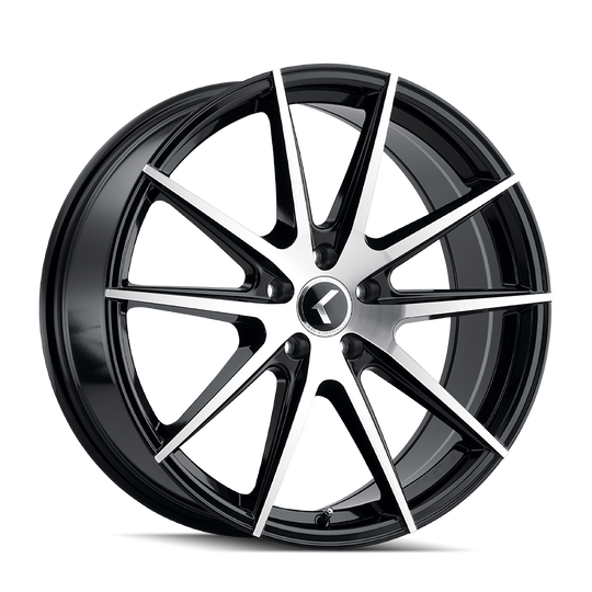 KR193-7831BM38 - Kraze Turismo 17X8 5X108 /  ET 38mm Gloss Black Machined - Kraze Wheels Canada