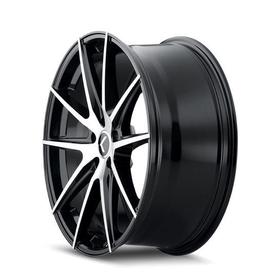 KR193-7831BM38 - Kraze Turismo 17X8 5X108 /  ET 38mm Gloss Black Machined - Kraze Wheels Canada
