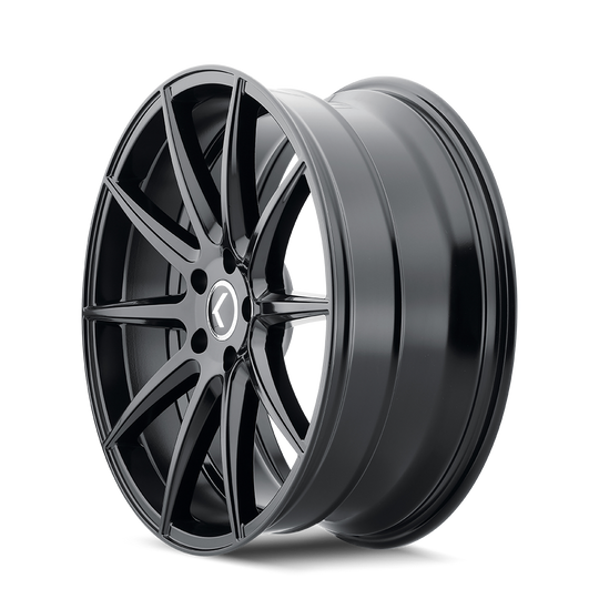 KR194-7831GB38 - Kraze Cosmos 17X8 5X108 /  ET 38mm Gloss Black - Kraze Wheels Canada