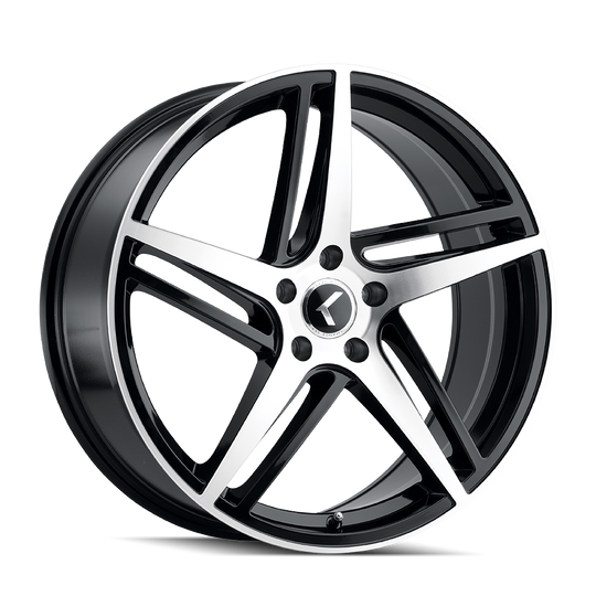 KR195-7831BM38 - Kraze Milano 17X8 5X108 /  ET 38mm Gloss Black Machined - Kraze Wheels Canada