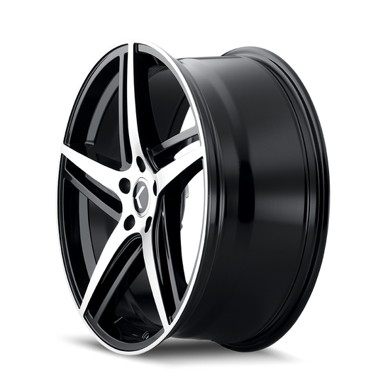 KR195-8845BM40 - Kraze Milano 18X8 5X112 /  ET 40mm Gloss Black Machined - Kraze Wheels Canada