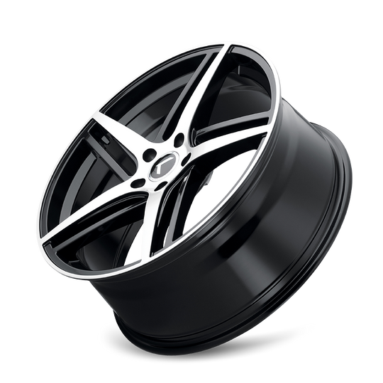 KR195-7831BM38 - Kraze Milano 17X8 5X108 /  ET 38mm Gloss Black Machined - Kraze Wheels Canada