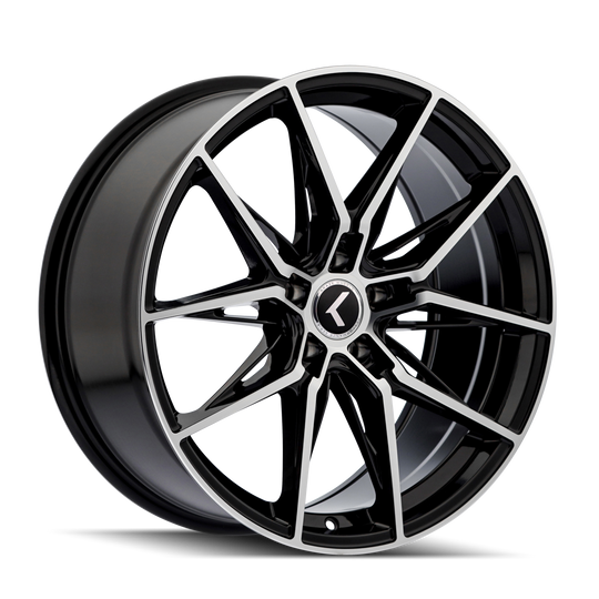 KR196-22912BM35 - Kraze Evolve 22X9 5X120 /  ET 35mm Gloss Black Machined - Kraze Wheels Canada