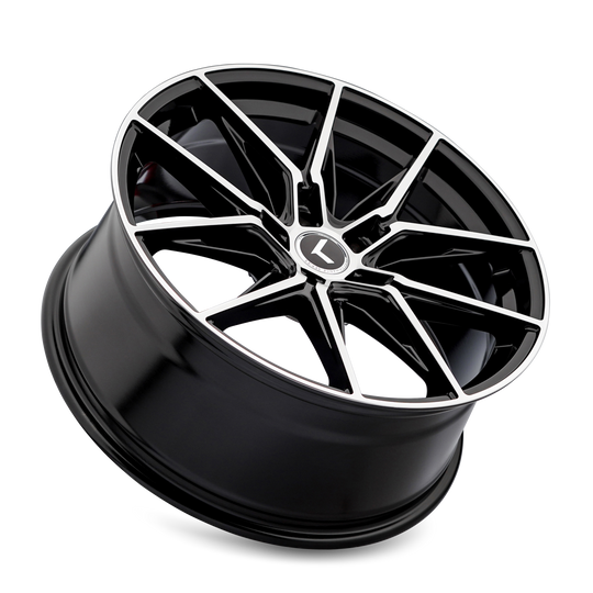 KR196-22945BM35 - Kraze Evolve 22X9 5X112 /  ET 35mm Gloss Black Machined - Kraze Wheels Canada