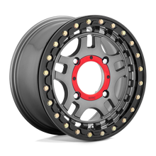 Load image into Gallery viewer, KS24057044438 - KMC KS240 Recon Beadlock 15X7 4X156  38mm Gun Metal With Gloss Black Ring - KMC Wheels Canada