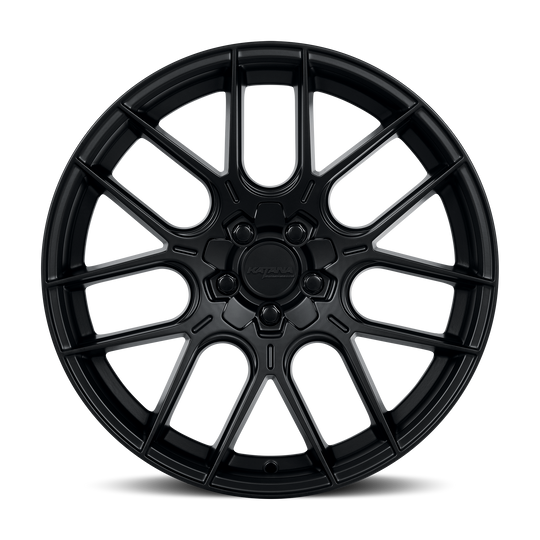 KR04-208508MB - Katana KR04 20X8.5 5X108 40mm Matte Black - Katana Wheels Canada