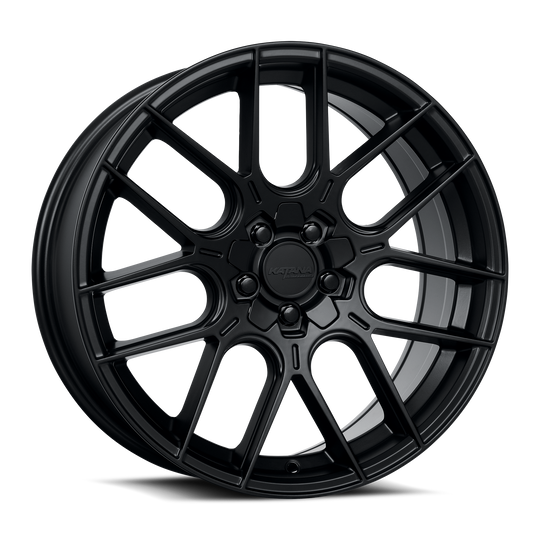 KR04-208508MB - Katana KR04 20X8.5 5X108 40mm Matte Black - Katana Wheels Canada