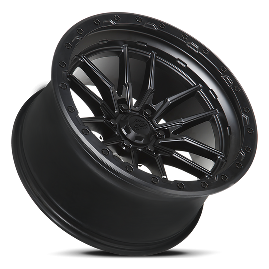 KRAWLER-2988MB - Lock Off-Road Krawler 20X9 8X180 ET 1mm Matte Black with Matte Black Ring - Lock Off-Road Wheels Canada