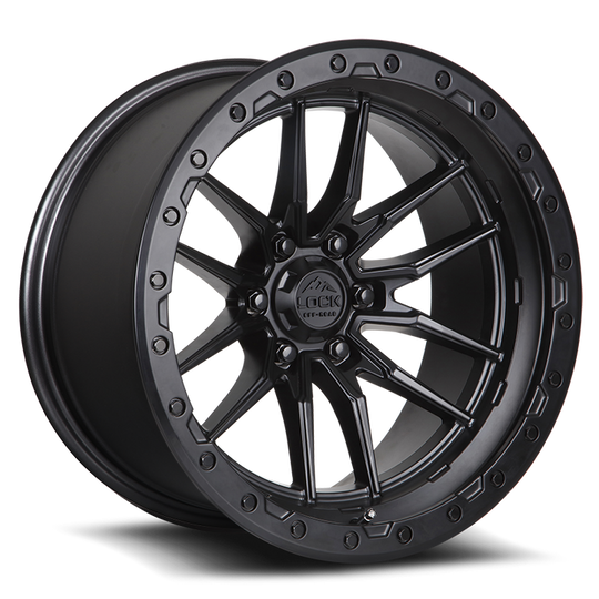 KRAWLER-2986MB20 - Lock Off-Road Krawler 20X9 8X165.1 ET 20mm Matte Black with Matte Black Ring - Lock Off-Road Wheels Canada