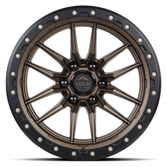 KRAWLER-2987MRMBR20 - Lock Off-Road Krawler 20X9 8X170 ET 20mm Matte Bronze with Matte Black Ring - Lock Off-Road Wheels Canada