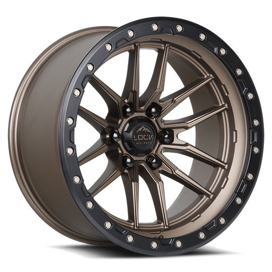 KRAWLER-2987MRMBR20 - Lock Off-Road Krawler 20X9 8X170 ET 20mm Matte Bronze with Matte Black Ring - Lock Off-Road Wheels Canada