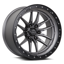 Charger l'image dans la galerie, KRAWLER-7963MGMBR - Lock Offroad Krawler 17X9 6X135 ET -12mm Matte Grey With Black Ring - Lock Offroad Wheels Canada