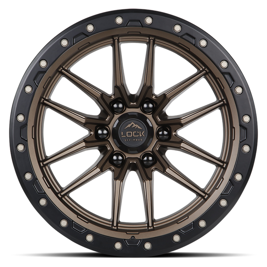 KRAWLER-2187MRMBR - Lock Krawler 20X10 8X170 -18mm Matte Bronze With Matte Black Ring - Lock Wheels Canada