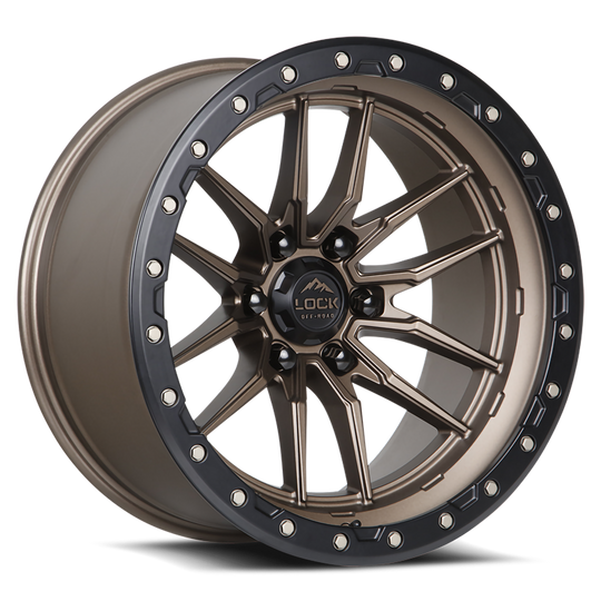 KRAWLER-2187MRMBR - Lock Krawler 20X10 8X170 -18mm Matte Bronze With Matte Black Ring - Lock Wheels Canada