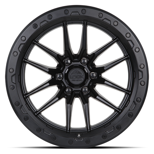 KRAWLER-22188MB - Lock Krawler 22X10 8X180 -18mm Matte Black With Matte Black Ring - Lock Wheels Canada