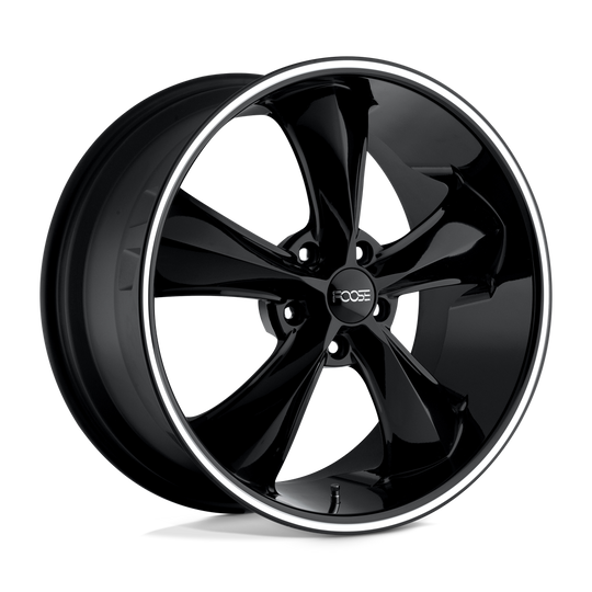 F104208590+07 - Foose F104 Legend 20X8.5 5X115  7mm Gloss Black Milled - Foose Wheels Canada
