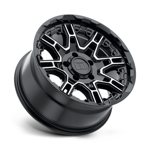 2090LST106132B74 - Level 8 Slingshot 20X9 6X132  10mm Gloss Black W/ Machined Face - Level 8 Wheels Canada