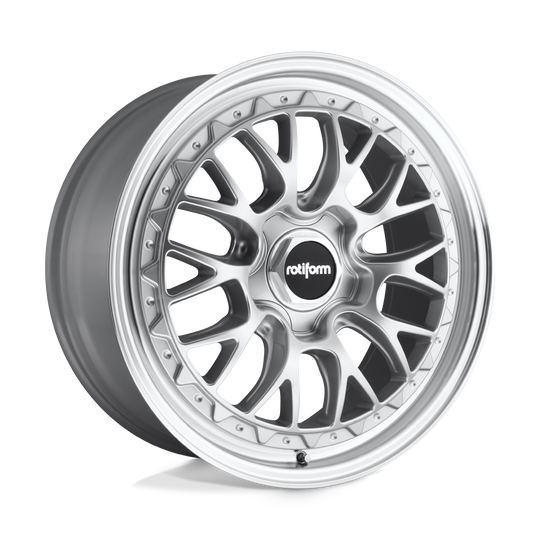 R155189579+25 - Rotiform R155 LSR 18X9.5 5X100  25mm Gloss Silver Machined - Rotiform Wheels Canada