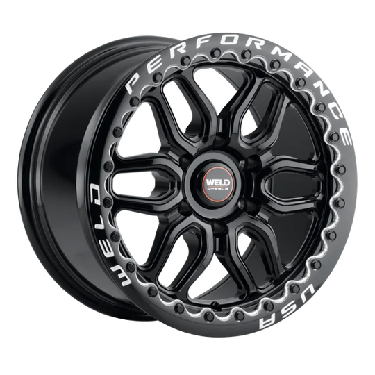 S92370089P42 - Weld Street Performance Laguna 6 Beadlock 17X10 6X135 ET 42mm Gloss Black - Weld Street Performance Wheels Canada