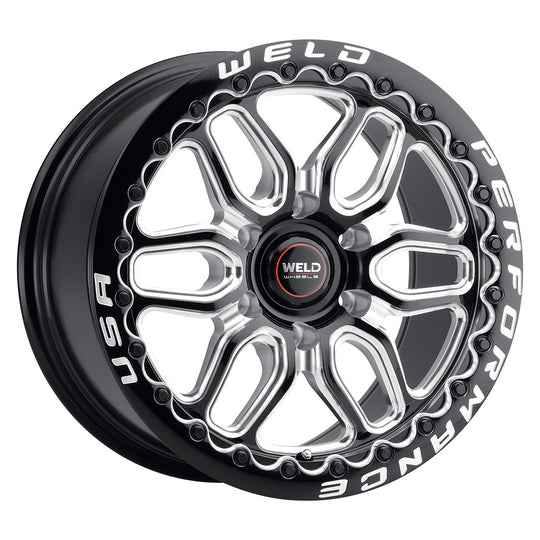 S90301181P36 - WELD Street Performance Laguna 6 Beadlock 20X11 6X127 +36mm Gloss Black Milled & Diamond Lip - WELD Street Performance Wheels Canada
