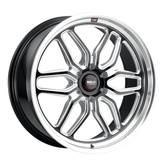 S10929589P25 - Weld Street Performance Laguna 6 Street 22X9.5 6X135 ET 25mm Gloss Black Milled - Weld Street Performance Wheels Canada