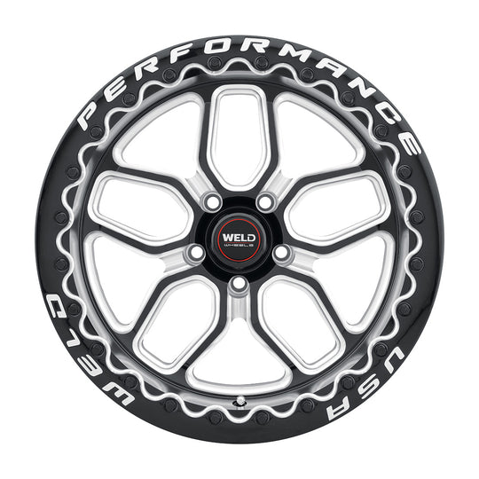 S90780067P50 - WELD Street Performance Laguna Beadlock 18X10 5X114.3 +50mm Gloss Black Milled & Diamond Lip - WELD Street Performance Wheels Canada