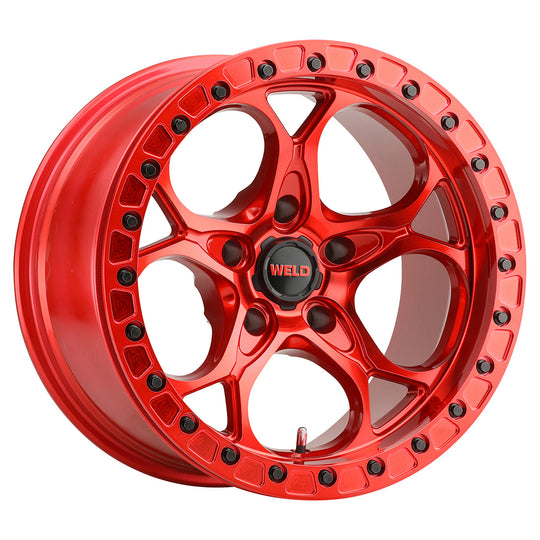 W90679075450 - WELD Off-Road Ledge Beadlock 17X9 5X127 -12mm Candy Red & Candy Red - WELD Off-Road Wheels Canada