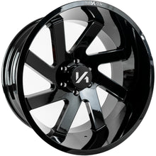 Charger l'image dans la galerie, K10122201845 - Arkon Lincoln 22X12 8X180 -51mm Gloss Black with Milled Edges - Arkon Wheels Canada