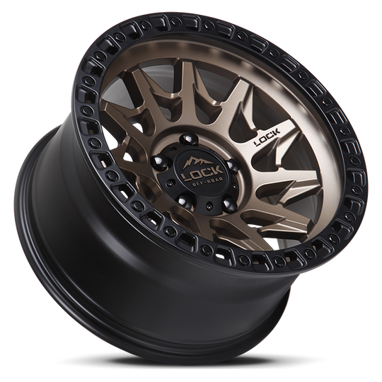 LUNATIC-7987MRMBR12N - Lock Off-Road Lunatic 17X9 8X170 ET -12mm Matte Bronze with Matte Black Ring - Lock Off-Road Wheels Canada