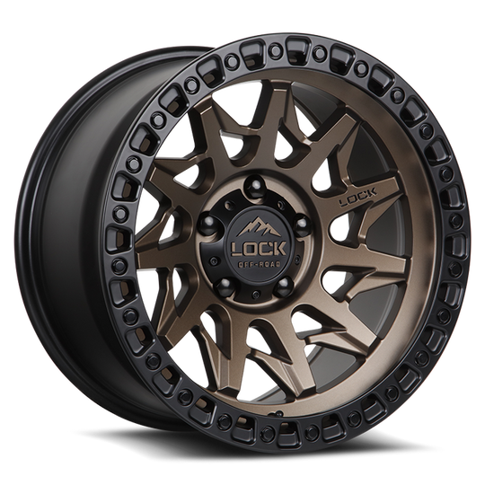 LUNATIC-7988MRMBR12N - Lock Off-Road Lunatic 17X9 8X180 ET -12mm Matte Bronze with Matte Black Ring - Lock Off-Road Wheels Canada