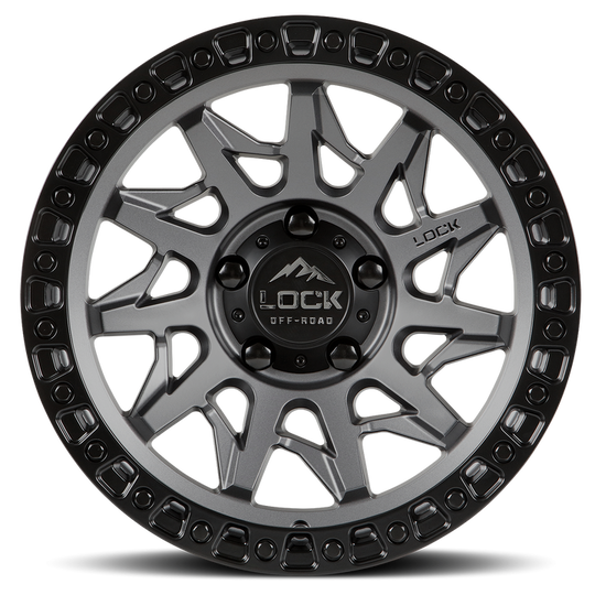 LUNATIC-2963MGMBR - Lock Offroad Lunatic 20X9 6X135 ET 0mm Matte Grey With Black Ring - Lock Offroad Wheels Canada