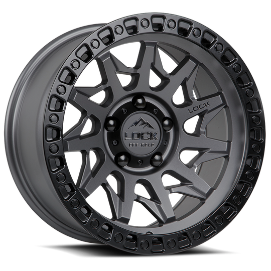 LUNATIC-2969MGMBR - Lock Offroad Lunatic 20X9 6X139.7 ET 0mm Matte Grey With Black Ring - Lock Offroad Wheels Canada