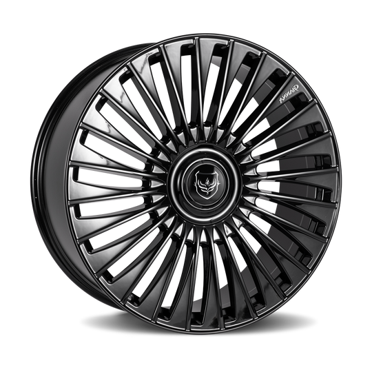 LUS-22105BLNK2573 - Gianna Lusso 22X10.5 Blank 25mm Gloss Black - Gianna Wheels Canada