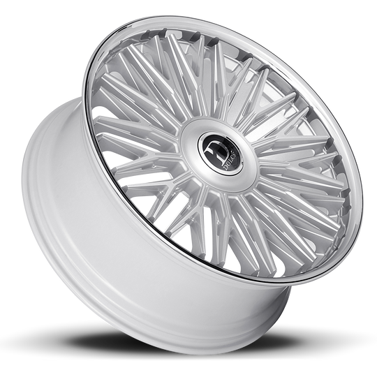 LUSSO-229500GSBF18 - Dolce Luxury Lusso 22X9.5 Blank ET 18mm Gloss Sliver Brush Face Stainless Lip - Dolce Luxury Wheels Canada