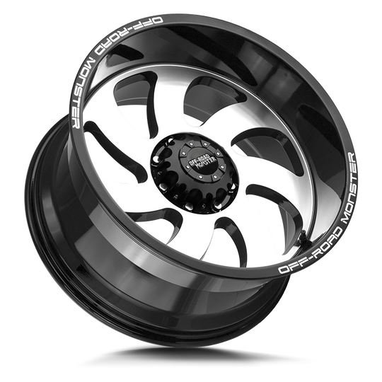 M070639N19GBM - Off Road Monster M07 M07 20X10 6X139.7 -19mm Gloss Black Machined - Off Road Monster Wheels Canada