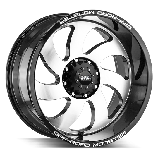 M070639N19GBM - Off Road Monster M07 M07 20X10 6X139.7 -19mm Gloss Black Machined - Off Road Monster Wheels Canada
