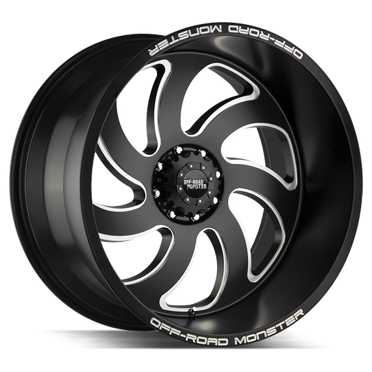 M070000N19BML - Off Road Monster M07 M07 20X10 BLANK -19mm Flat Black Milled - Off Road Monster Wheels Canada