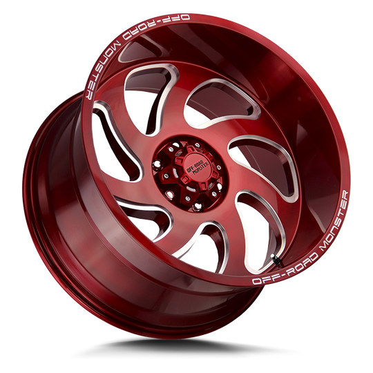 M070000N19R - Off Road Monster M07 M07 20X10 BLANK -19mm Candy Red - Off Road Monster Wheels Canada