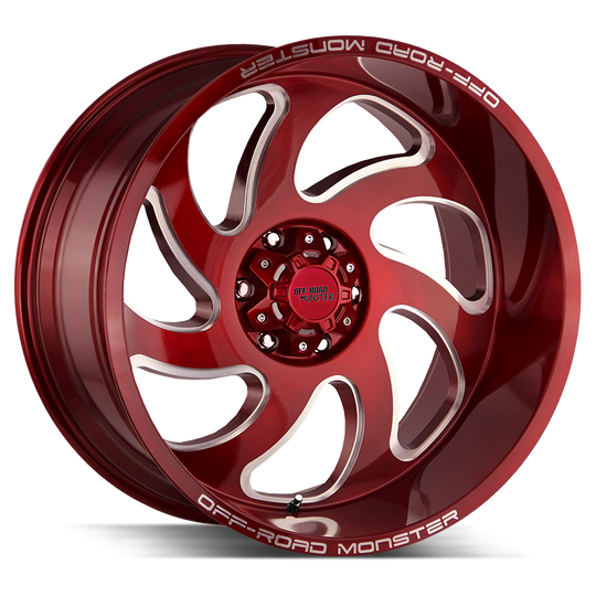 M070000N19R - Off Road Monster M07 M07 20X10 BLANK -19mm Candy Red - Off Road Monster Wheels Canada