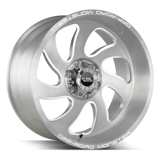 M07412800N44BFS - Off Road Monster M07 M07 24X12 BLANK -44mm Brushed Face Silver - Off Road Monster Wheels Canada