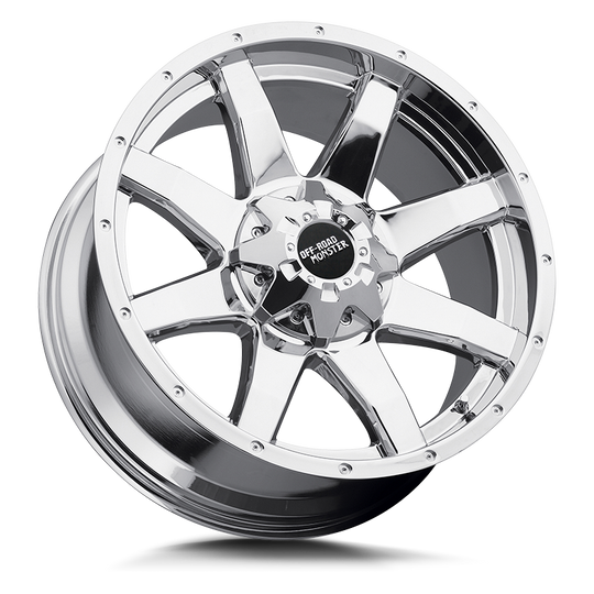 M08760702 - Off Road Monster M08 17X9 6X139.7 / 6X135 0mm Chrome - Off Road Monster Wheels Canada