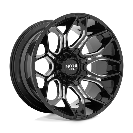 MO80821087318N - Moto Metal MO808 Sniper 20X10 8X170 -18 mm Gloss Black Milled - Moto Metal Wheels Canada